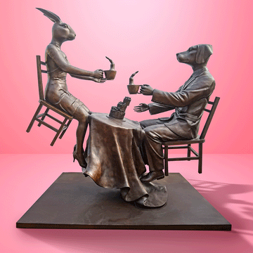 It Was a Windy Day in London (Bronze Sculpture)