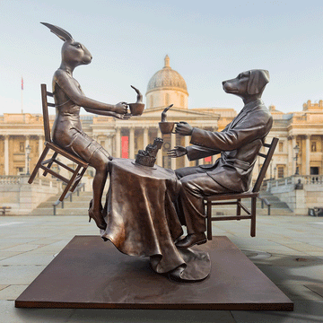 It Was a Windy Day in London (Bronze Sculpture)