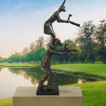 They stood tall to photograph it all (Bronze Sculpture)