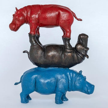 They Stayed Together No Matter What (Bronze Sculpture)