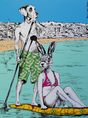 They were at home in the water (Original Painting)