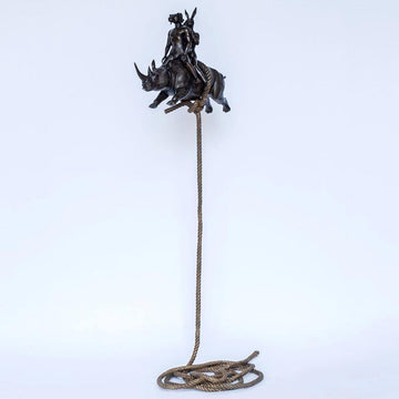 They were rhino riders in the sky (Bronze Sculpture)