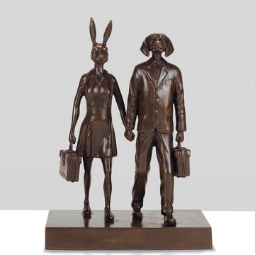 They Loved Travelling as Much as They Loved Each Other (Bronze Sculpture, Miniature)