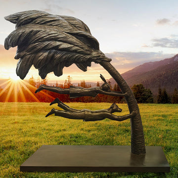 It Was a Windy Day They Would Never Forget (Bronze Sculpture)