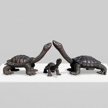 Long Neck Turtles Family (Bronze Sculpture)