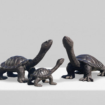 Long Neck Turtles Family (Bronze Sculpture)
