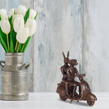 The Vespa Riders in Love (Bronze Sculpture, Pocket Size)