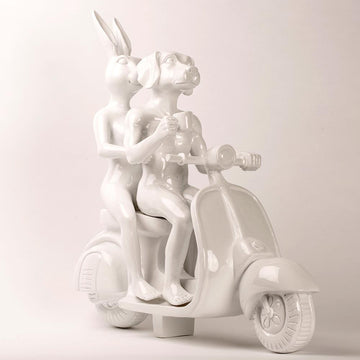 Vespa Riders (Resin Sculpture)