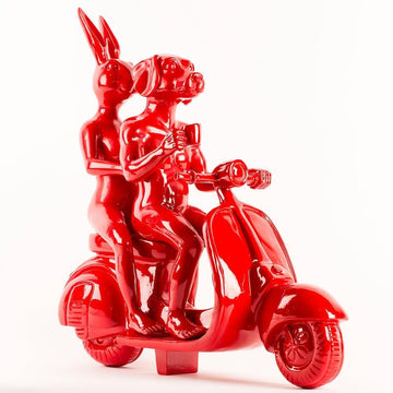 Vespa Riders (Resin Sculpture)