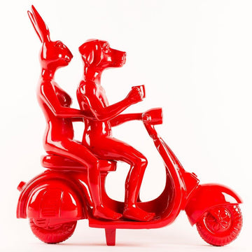 Vespa Riders (Resin Sculpture)