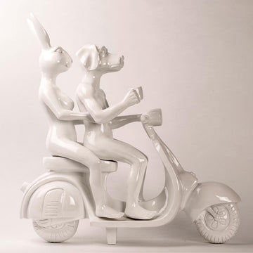 Vespa Riders (Resin Sculpture)