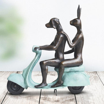 They Rode to Save Wildlife (Bronze Sculpture, Miniature Collection)