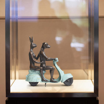 They Rode to Save Wildlife (Bronze Sculpture, Miniature Collection)