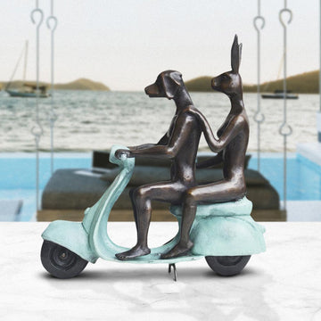 They Rode to Save Wildlife (Bronze Sculpture, Miniature Collection)