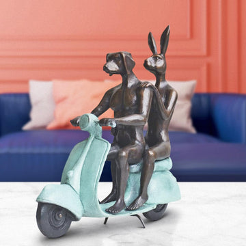 They Rode to Save Wildlife (Bronze Sculpture, Miniature Collection)