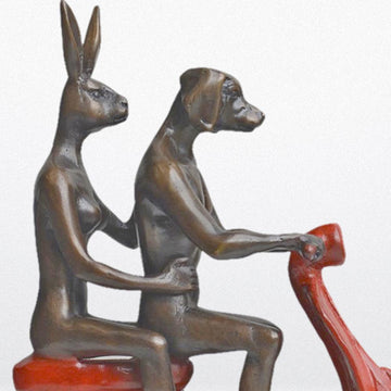 They Rode to Save Wildlife (Bronze Sculpture, Miniature Collection)