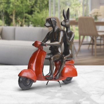 They Rode to Save Wildlife (Bronze Sculpture, Miniature Collection)