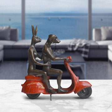 They Rode to Save Wildlife (Bronze Sculpture, Miniature Collection)