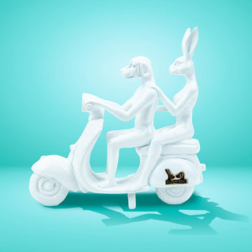 Happy mini vespa riders (Resin Sculpture)