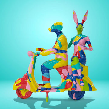 The Abstract Vespa Riders (Aluminium Sculpture)