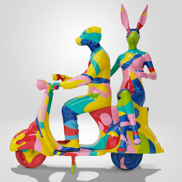 The Abstract Vespa Riders (Aluminium Sculpture)