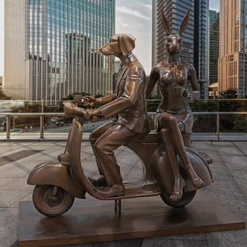 The Vespa Riders from the Bronze Age (Bronze Sculpture)