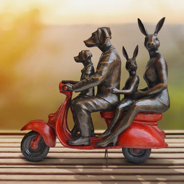 The Family That Rides Together Stays Together (Bronze Sculpture)