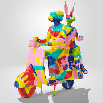 The Abstract Vespa Riders (Aluminium Sculpture)