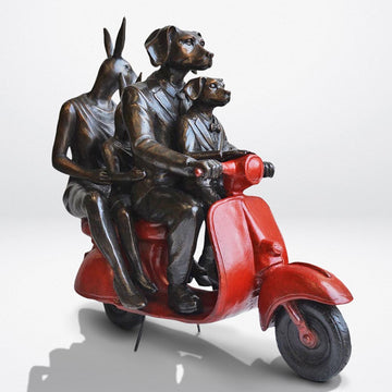 The Family That Rides Together Stays Together (Bronze Sculpture)