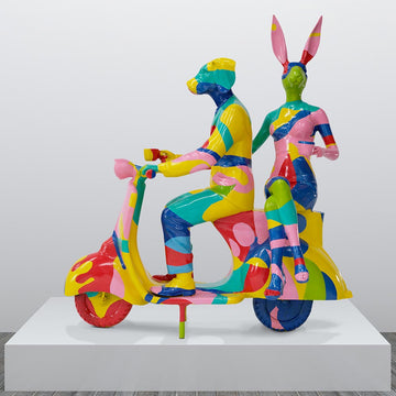 The Abstract Vespa Riders (Aluminium Sculpture)