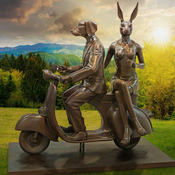 The Vespa Riders from the Bronze Age (Bronze Sculpture)