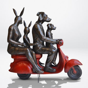 The Family That Rides Together Stays Together (Bronze Sculpture)