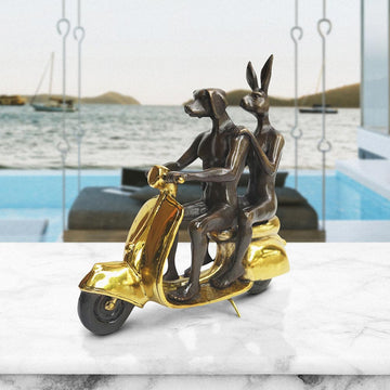 They Rode to Save Wildlife (Bronze Sculpture, Miniature Collection)