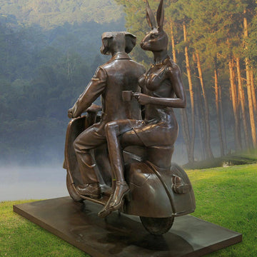 The Vespa Riders from the Bronze Age (Bronze Sculpture)