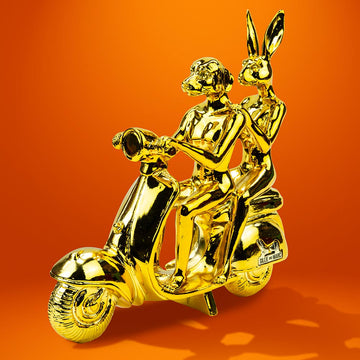 Happy mini vespa riders (Resin Sculpture)