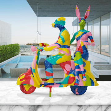 The Abstract Vespa Riders (Aluminium Sculpture)