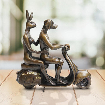 They Rode to Save Wildlife (Bronze Sculpture, Miniature Collection)