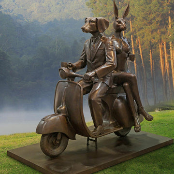 The Vespa Riders from the Bronze Age (Bronze Sculpture)