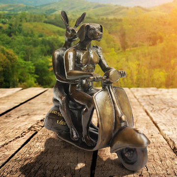 They Rode to Save Wildlife (Bronze Sculpture, Miniature Collection)