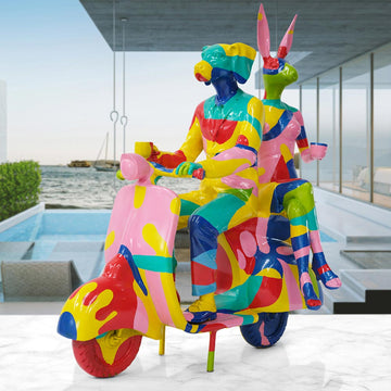 The Abstract Vespa Riders (Aluminium Sculpture)
