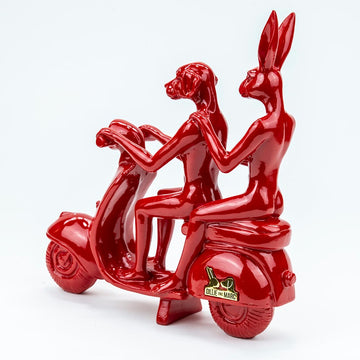 Happy mini vespa riders (Resin Sculpture)