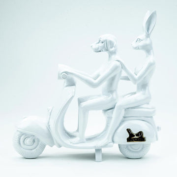 Happy mini vespa riders (Resin Sculpture)