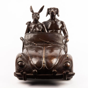 They Had the VW Car Bug (Bronze Sculpture)