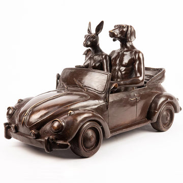 They Had the VW Car Bug (Bronze Sculpture)