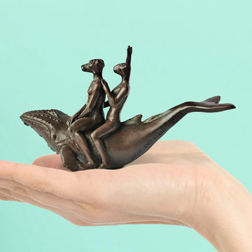 Whale Riders in the Sea (Bronze Sculpture, Pocket Size)