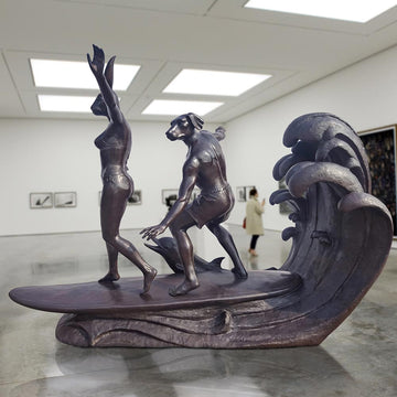 Riding a Wave of Love (Bronze Sculpture)