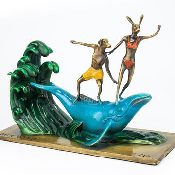 They had a whale of an adventure on a grand scale (Bronze Sculpture, Miniature)