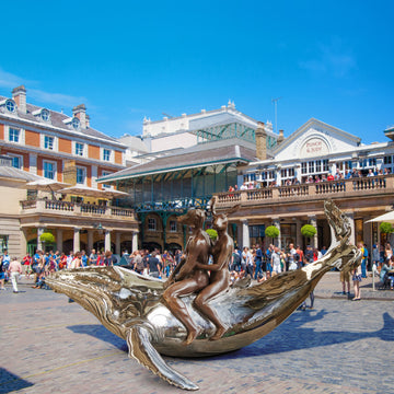 They Had a Big Whale of a Time (Bronze and Stainless Steel Sculpture)