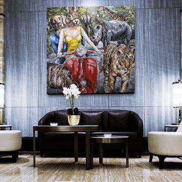 They were so happy to be in this painting because they were happiest around wildlife (Original Painting)