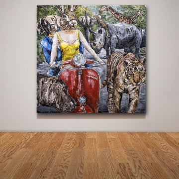 They were so happy to be in this painting because they were happiest around wildlife (Original Painting)